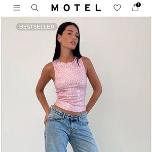 Motel Rocks - Hala Vest Top In Pink Mini Sequin